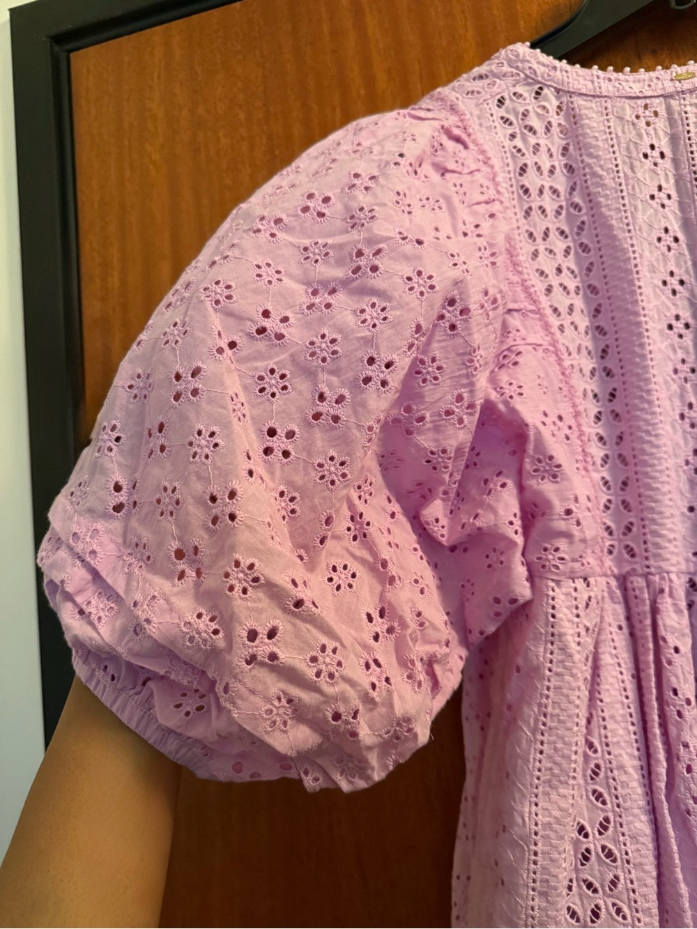 Poupette St. Barth - Aria Lilac Eyelet V-Neck Dress - Picture 7 of 11